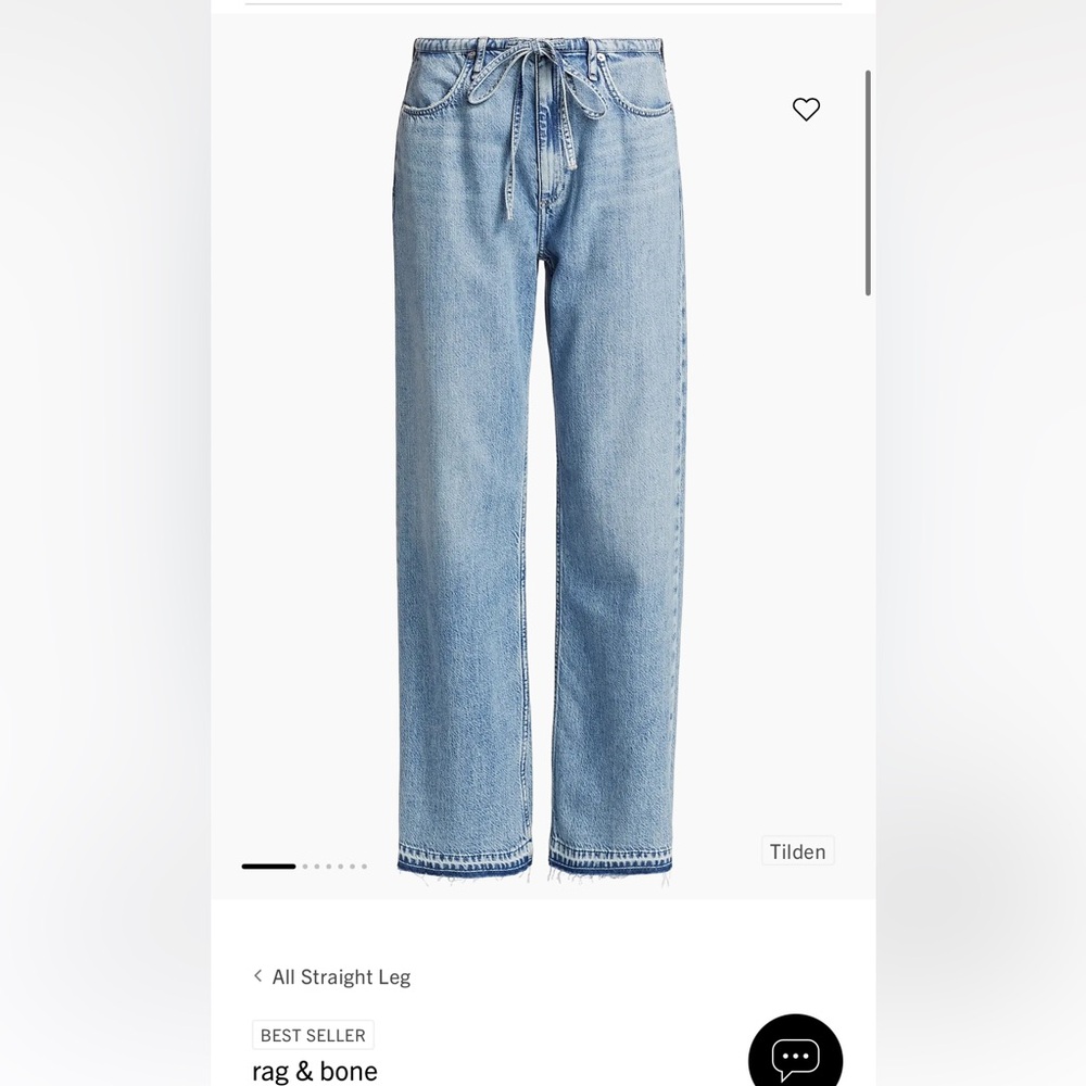 Rag & Bone Light Blue Straight Leg Jeans